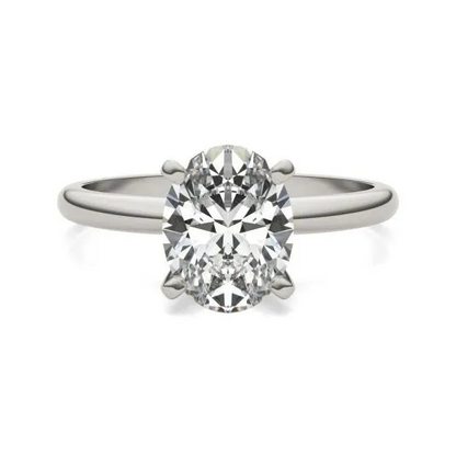 Start2Finish 2.00 CTW AGI Certified Oval Lab Grown Diamond Solitaire Engagement Ring in 14K White Gold