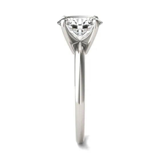 Start2Finish 2.00 CTW AGI Certified Oval Lab Grown Diamond Solitaire Engagement Ring in 14K White Gold