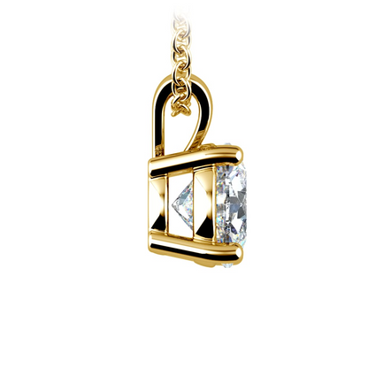 Start2Finish 1.00 CTW lab-grown diamond pendant with round cut G/VS clarity in 14K white or yellow gold, showcasing sparkling elegance.
