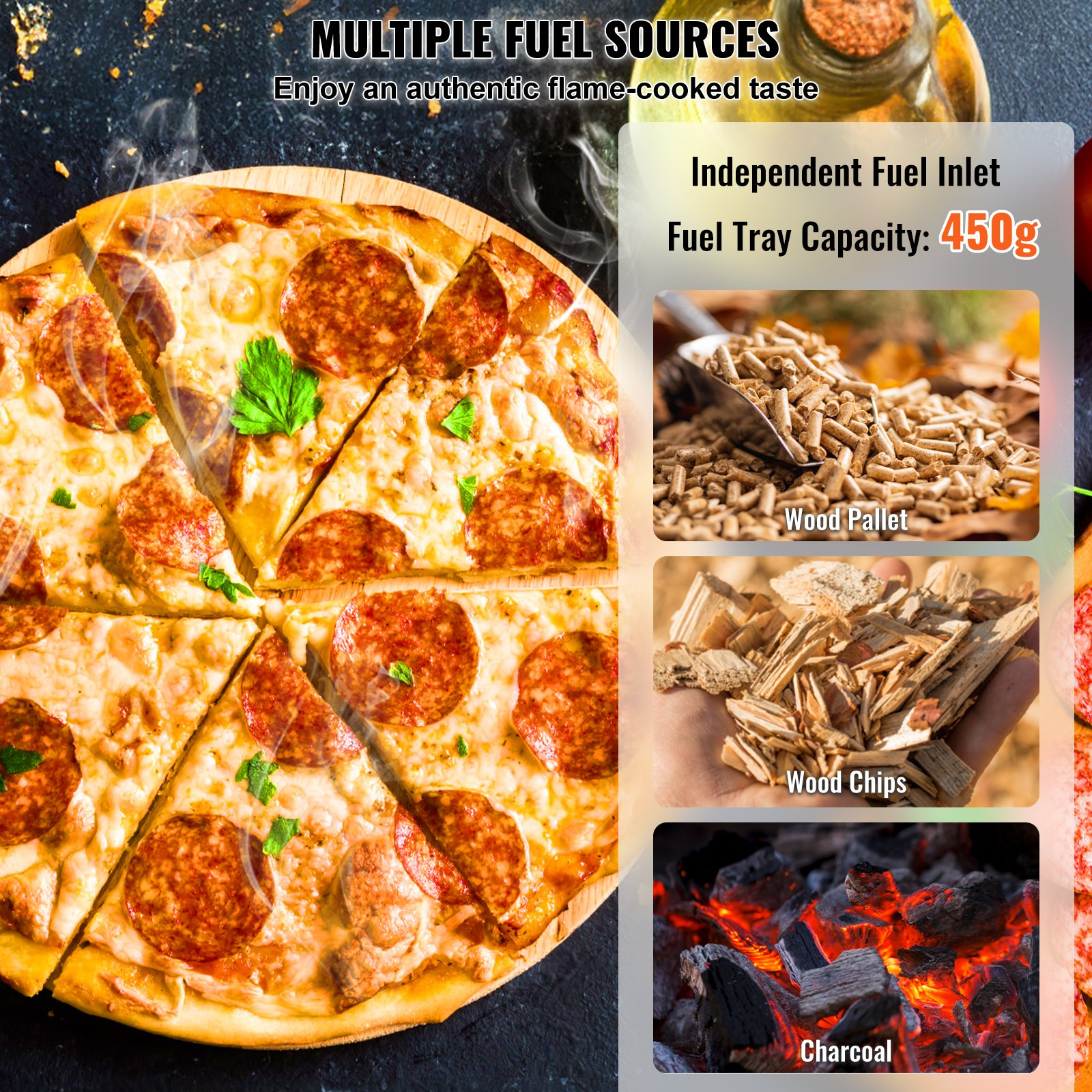Start2Finish VEVOR portable outdoor pizza oven with pizza stone, shovel, and waterproof cover, ideal for camping and backyard cooking.