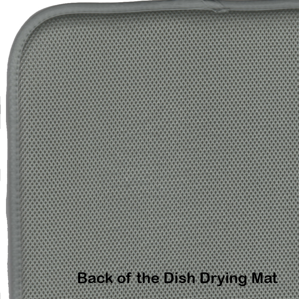 Alaska Forget-me-nots watercolor dish drying mat in home decor with floral design and blue and purple hues.