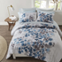 Start2Finish Alexis comforter set with matching blue bed sheets, cozy and stylish bedding ensemble for a bedroom decor.