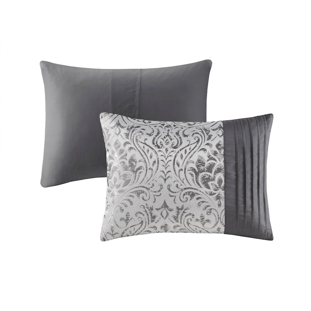 Start2Finish 12-piece Jacquard comforter set with matching bed sheets, featuring intricate woven pattern and plush bedding.