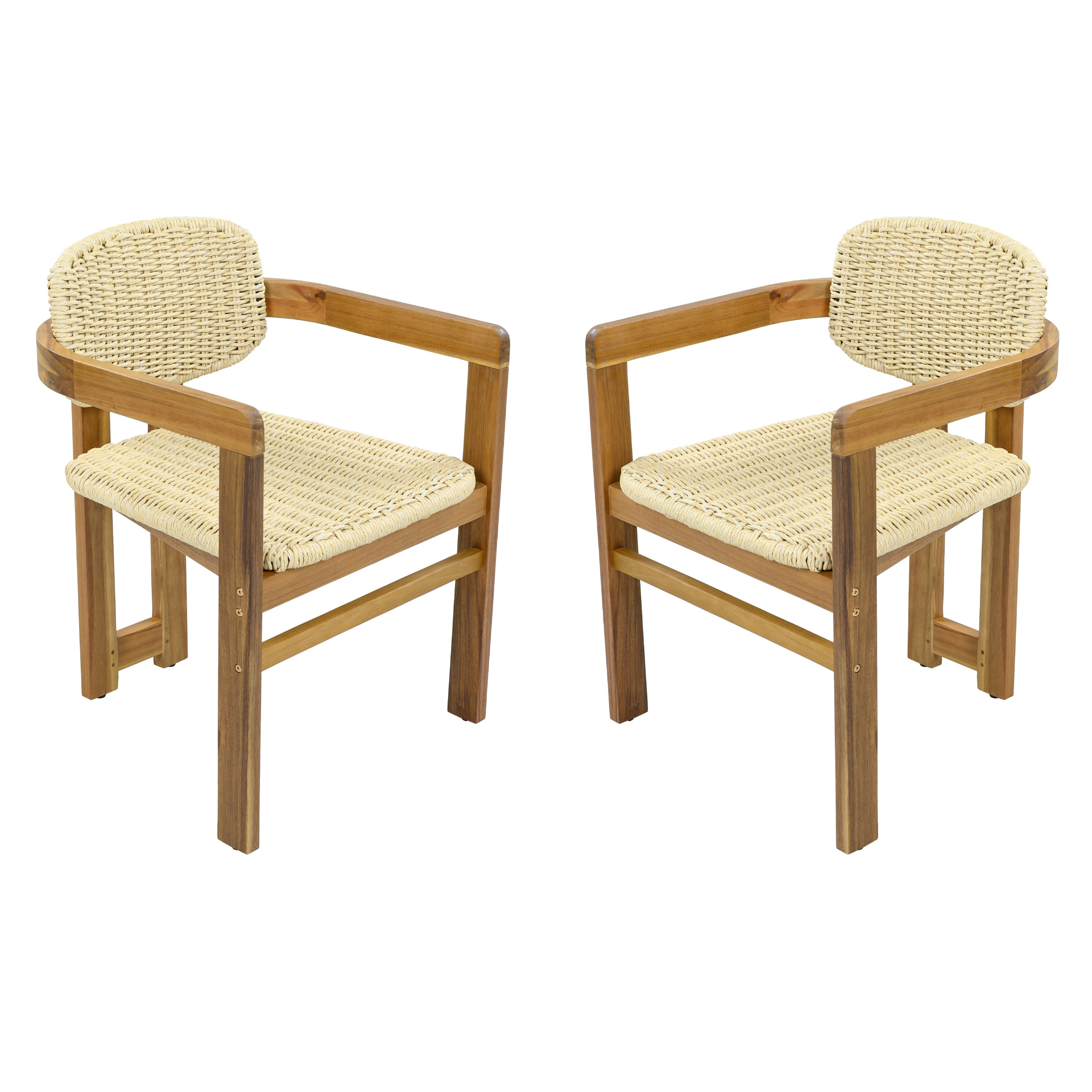 Beige rattan accent chair with wooden legs, stylish seating for living room or bedroom by Start2Finish.