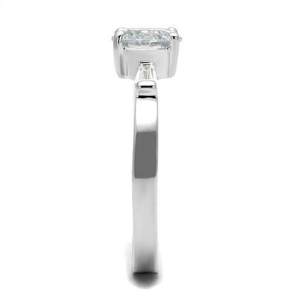 Turquoise Tiger rhodium brass ring with AAA grade clear cubic zirconia, featuring a sleek and elegant jewelry design.