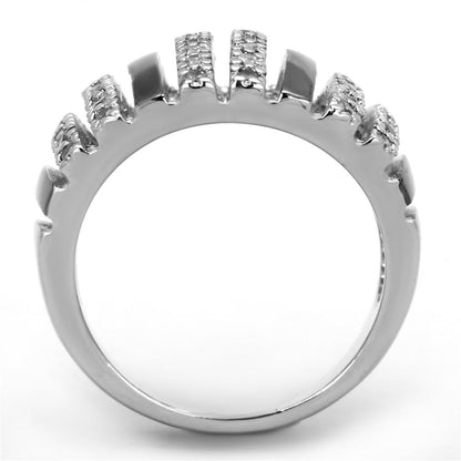 Rhodium and ruthenium brass ring with AAA grade clear cubic zirconia, jewelry and watches by Turquoise Tiger.