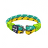 Teal Abderus Valera Nautical bracelet with blue and white beads and nautical charm on a white background.