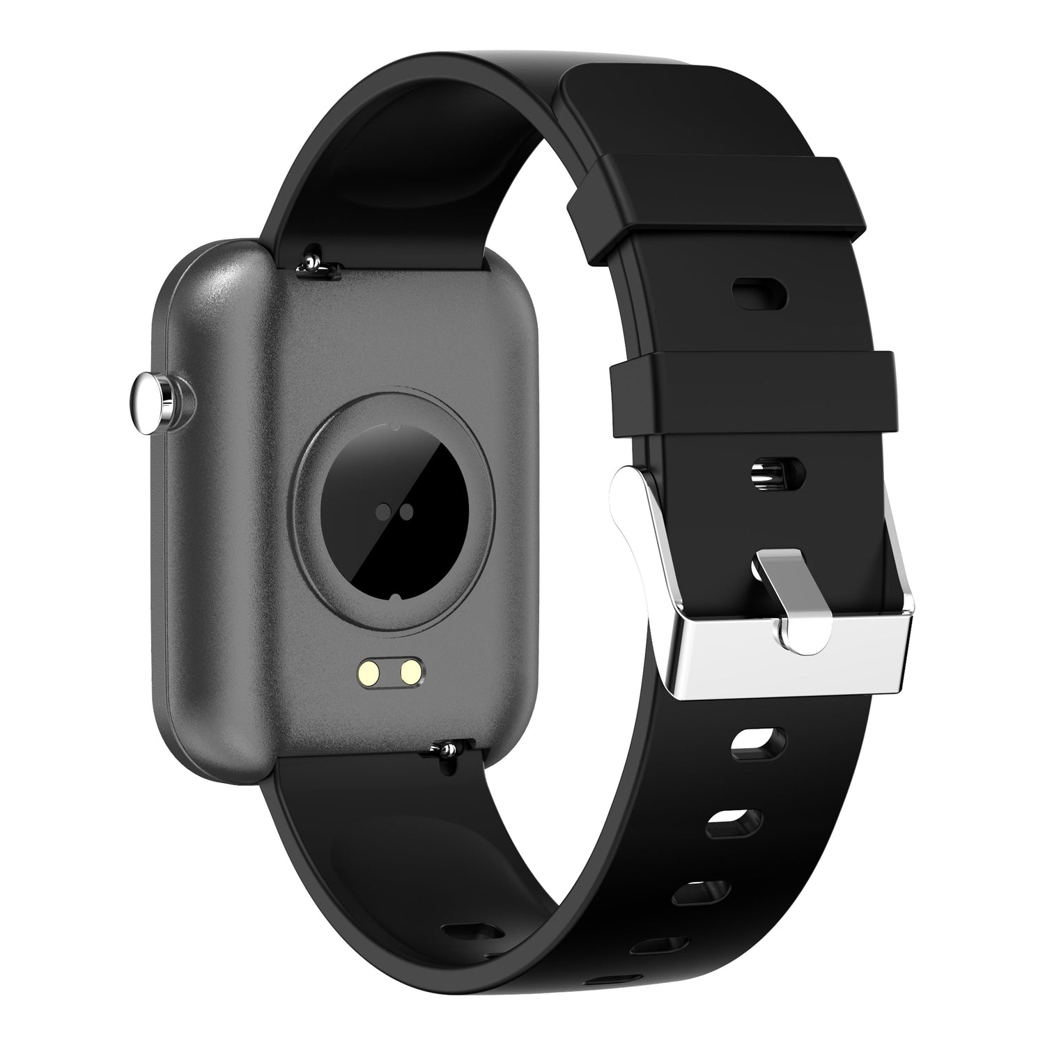 Salmon Lucky advanced smartwatch with three interchangeable bands and wellness activity tracker on a display screen.