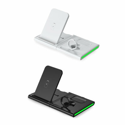 Salmon Lucky Magnetic Power Tiles 4-in-1 wireless charging station with sleek design and multiple charging pads for tech accessories.
