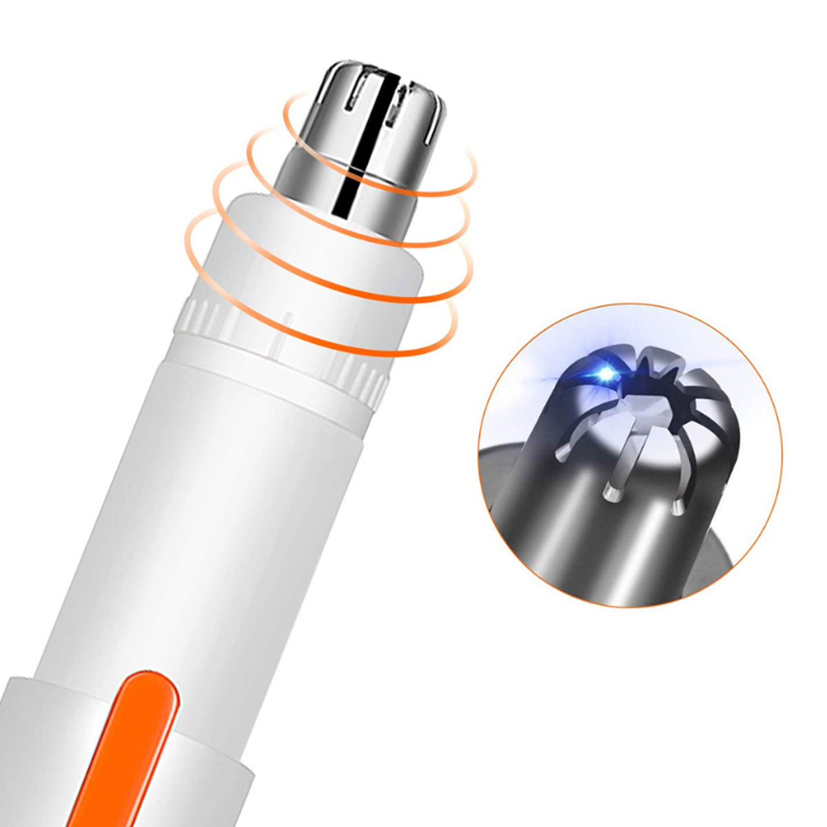Salmon Lucky Vanity Hair Trimmer for ears and nose, compact tech accessory with a sleek design for precise grooming.