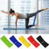 Set of five Salmon Lucky Flex and Stretch exercise latex bands for resistance training and physical therapy.