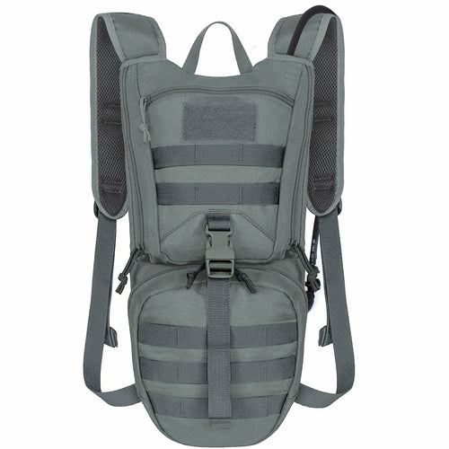 Indigo Eurybia tactical hydration backpack with 2.5L bladder, thermal insulation, adjustable straps, and multiple storage compartments.
