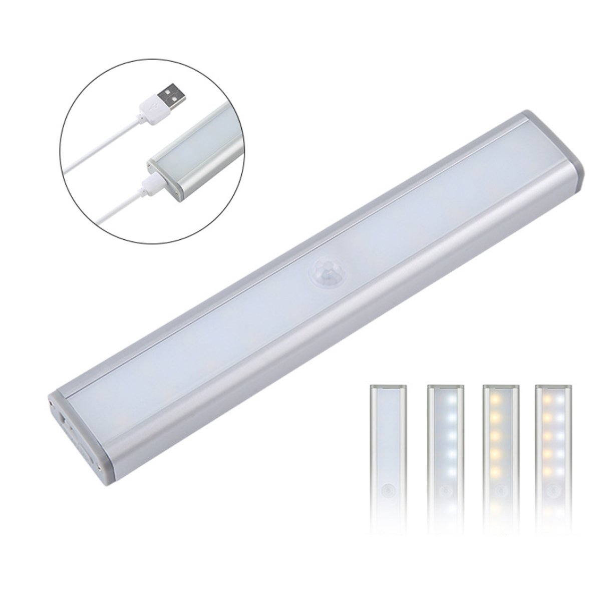 Salmon Lucky Let There Be Light 20 Motion LED Lights with rechargeable battery, showcasing sleek design and motion sensor features.