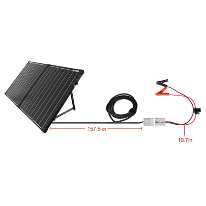 Fuchsia Rose ACOPower 120W portable solar panel kit, lightweight briefcase design for outdoor sports and camping activities.