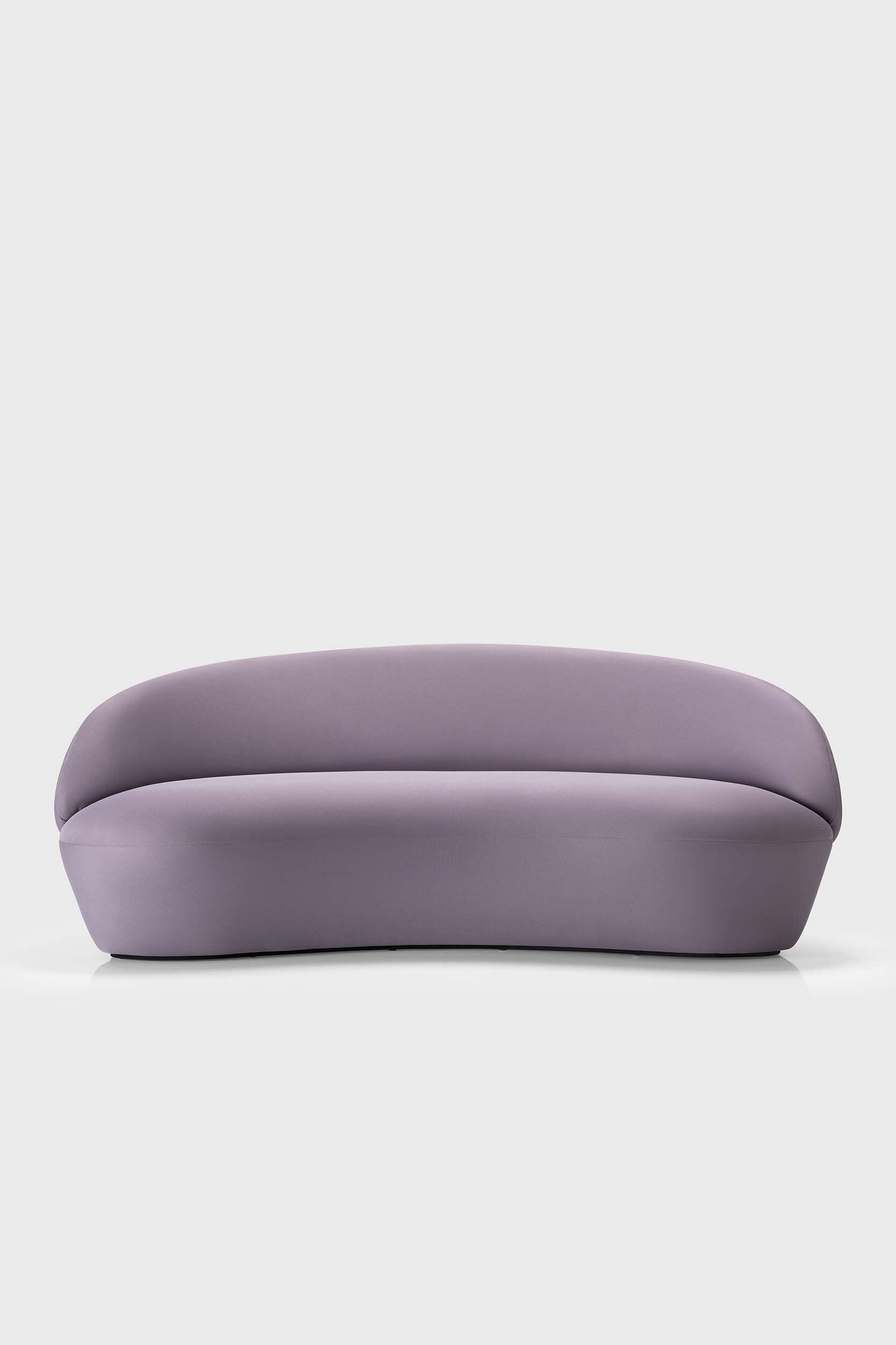 Aquamarine Poppy Naïve 3-seater sofa, modern furniture piece with soft fabric upholstery and sleek design.