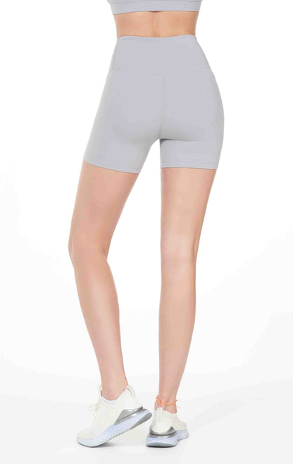Lemon Molly hybrid Cloudlux high waist shorts in stone grey, tight fit, women&