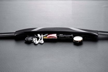 Black Lavender water-resistant sport waist pack with reflective strip, ideal for running and outdoor activities.