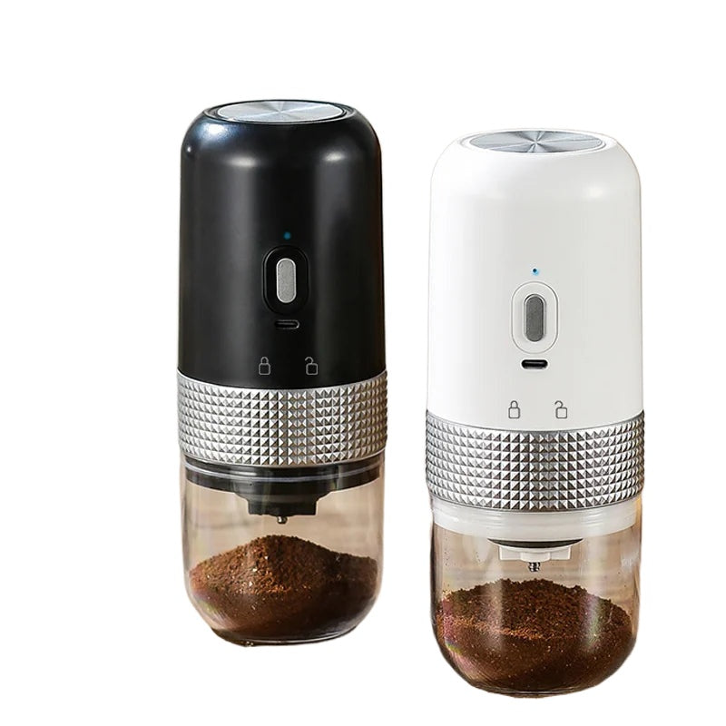 Maroon Asteria electric coffee grinder with USB wireless design and ceramic burrs for professional kitchen use.