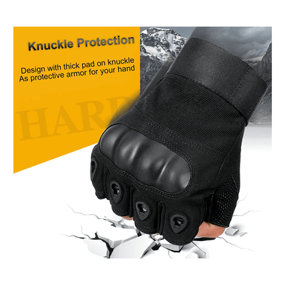Black Lavender tactical fingerless airsoft gloves for outdoor sports, paintball, and tactical gaming, showing durable fabric and breathable design.
