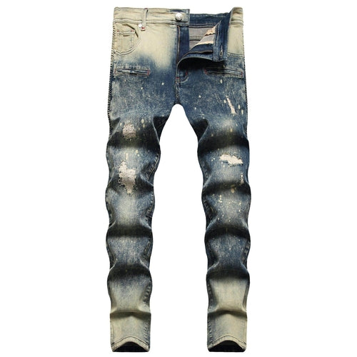 Carmine Juneberry DenimDare™ elastic straight jeans for men, showing classic blue denim pants with a relaxed fit and five-pocket design.