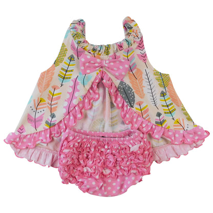 Girls pink polka dot ruffled butt bloomer by Black Simba, soft kid&