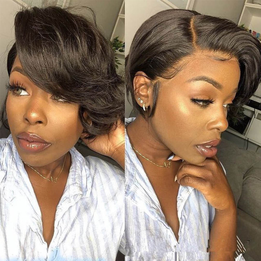 Short, LuxeFlow hair wig by Carmine Juneberry featuring layered, silky blonde synthetic hair for a stylish look