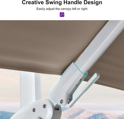 Large Cantilever Patio Umbrella Featuring Side Tilt