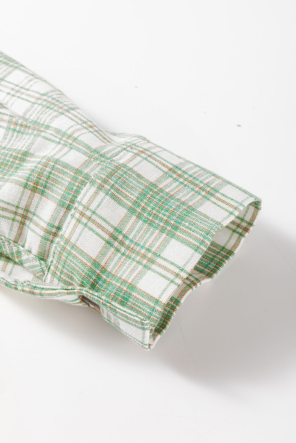 Green checkered print loose fit hooded shacket from Carmine Juneberry, styled as a casual tops and blouses piece.