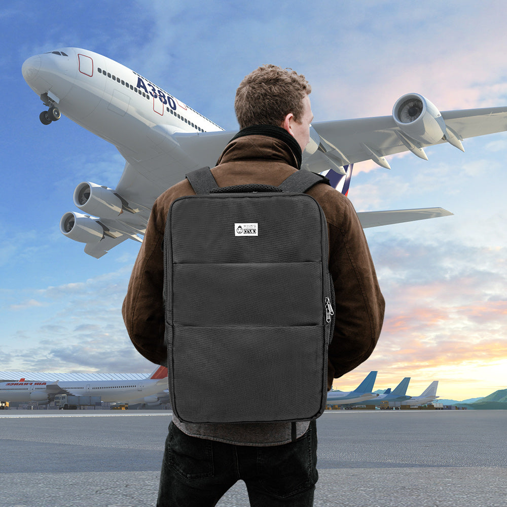 Maroon Asteria portable travel laptop backpack suitcase with multiple compartments, padded straps, and sturdy handle for easy carrying.