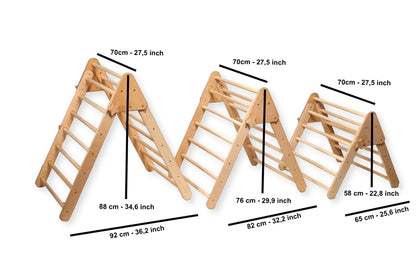 Red Oceanus Montessori Triangle Climber Set with three sizes, wooden furniture for children&