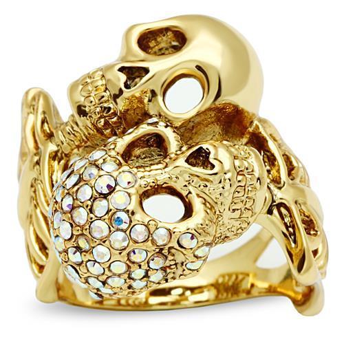 Gold and white metal ring with a top-grade crystal, jewelry by Turquoise Tiger, featuring elegant and sparkling design.
