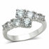 Rhodium brass ring with AAA grade clear CZ gemstone from Turquoise Tiger, featuring a sleek band and sparkling central stone.