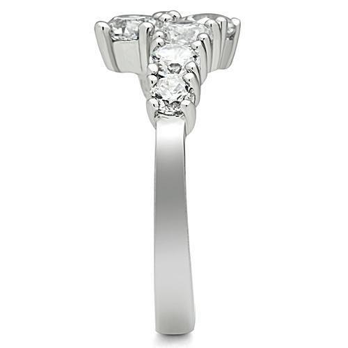 Rhodium brass ring with AAA grade clear cubic zirconia, jewelry and watch accessory from Turquoise Tiger.