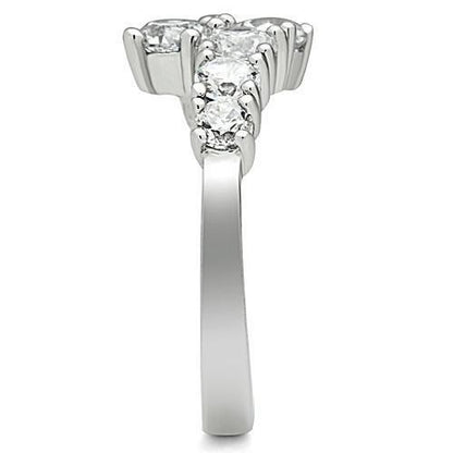 Rhodium brass ring with AAA grade clear cubic zirconia, jewelry and watch accessory from Turquoise Tiger.
