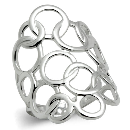 Rhodium brass ring from Turquoise Tiger jewelry collection, simple design with no stones, showcasing a shiny metallic finish.