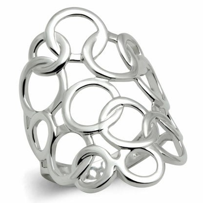 Rhodium brass ring from Turquoise Tiger jewelry collection, plain band with a sleek, polished finish and no stones.