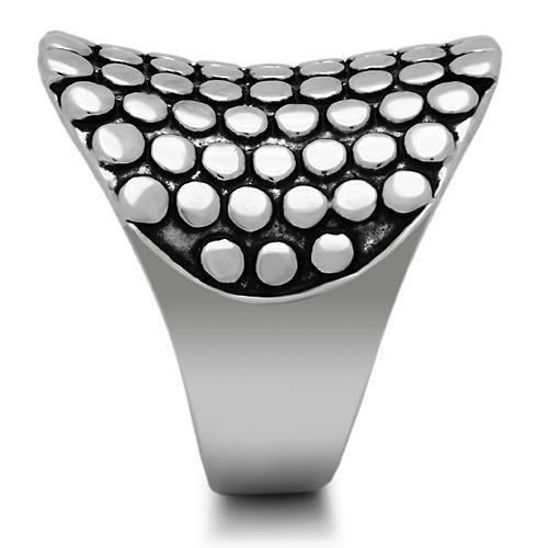 Rhodium brass ring from Turquoise Tiger jewelry collection, featuring a sleek, polished design with no stones.