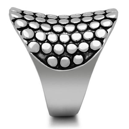 Rhodium brass ring from Turquoise Tiger jewelry collection, featuring a sleek, polished design with no stones.