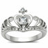 Rhodium brass ring with AAA grade clear cubic zirconia, featuring a sleek design from Turquoise Tiger jewelry collection.