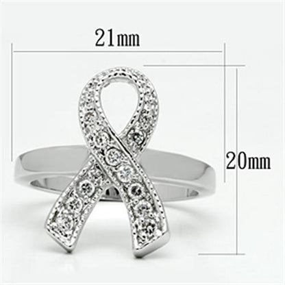 Rhodium brass ring with AAA grade clear CZ gemstone, featuring a stylish jewelry design by Turquoise Tiger.