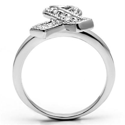 Rhodium brass ring by Turquoise Tiger featuring AAA grade clear cubic zirconia in a stylish jewelry design.