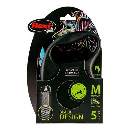 Flexible 5m black and blue dog lead by Bigbuy, size M, with sturdy handle and adjustable length for pet walks.