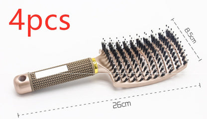CJDropshipping anti-knot hairbrush for women, detangler brush with ergonomic handle, designed to smooth and reduce hair tangles.