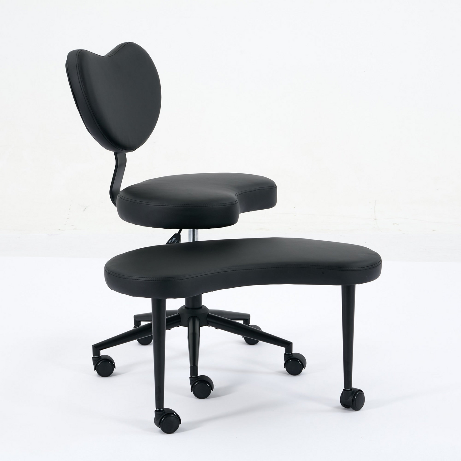 Black PU leather office chair by Start2Finish with USB port, swivel function, ideal for home office or vanity desk setup.