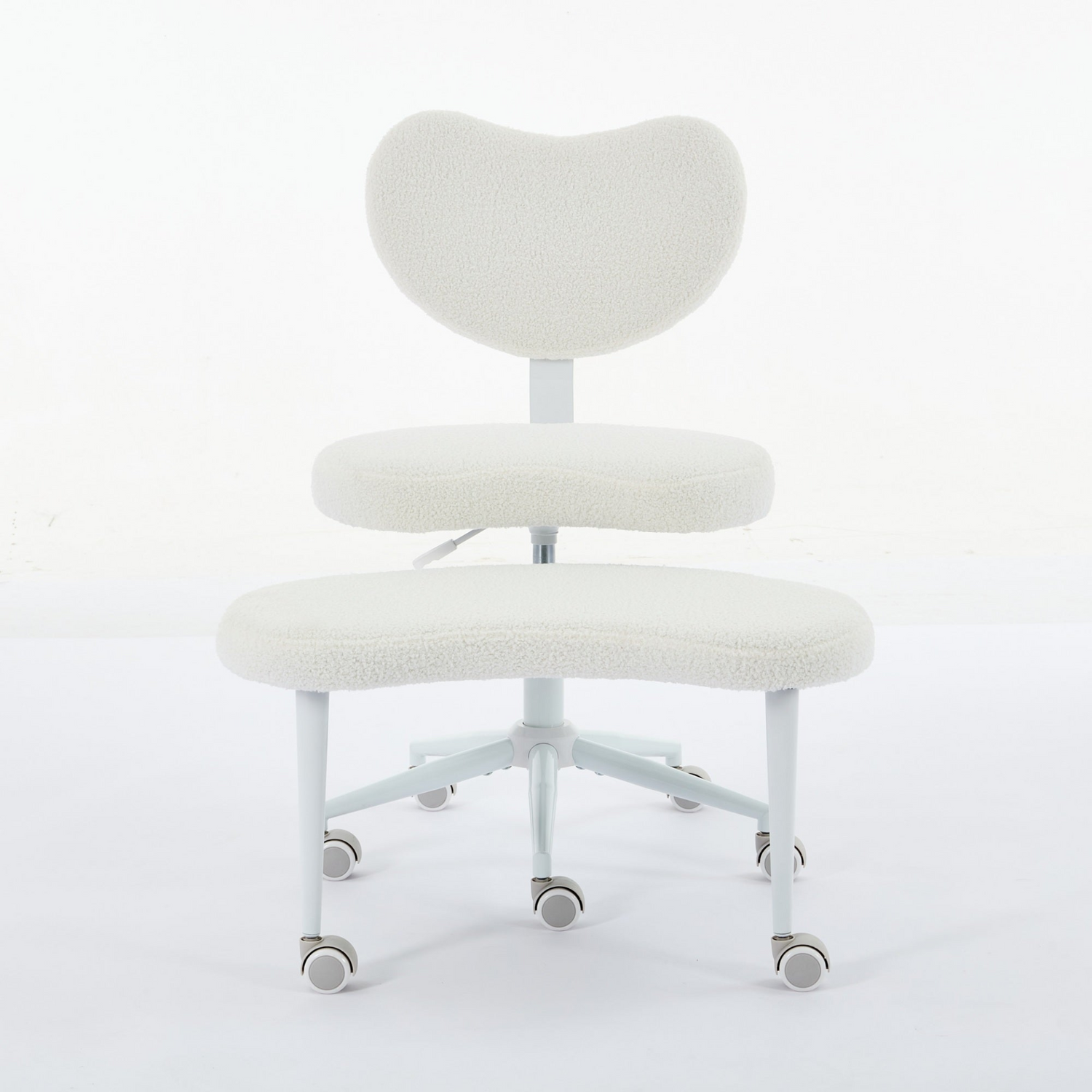 Black PU leather office chair with USB port, power access, and swivel function, ideal for home office or vanity desk.