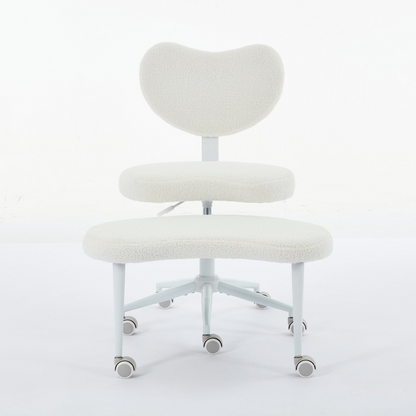 Black PU leather office chair with USB port, power access, and swivel function, ideal for home office or vanity desk.
