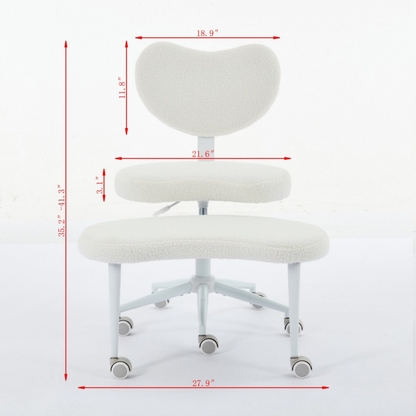 Black PU leather office chair with USB port, swivel function, and ergonomic design for home office or vanity desk.
