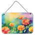 Watercolor chrysanthemum wall or door hanging print by Start2Finish, vibrant floral home decor artwork.