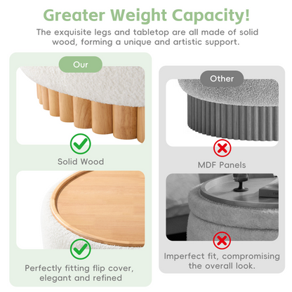 Start2Finish wooden and fabric upholstered ottoman with storage, ideal for living room and lounge furniture.