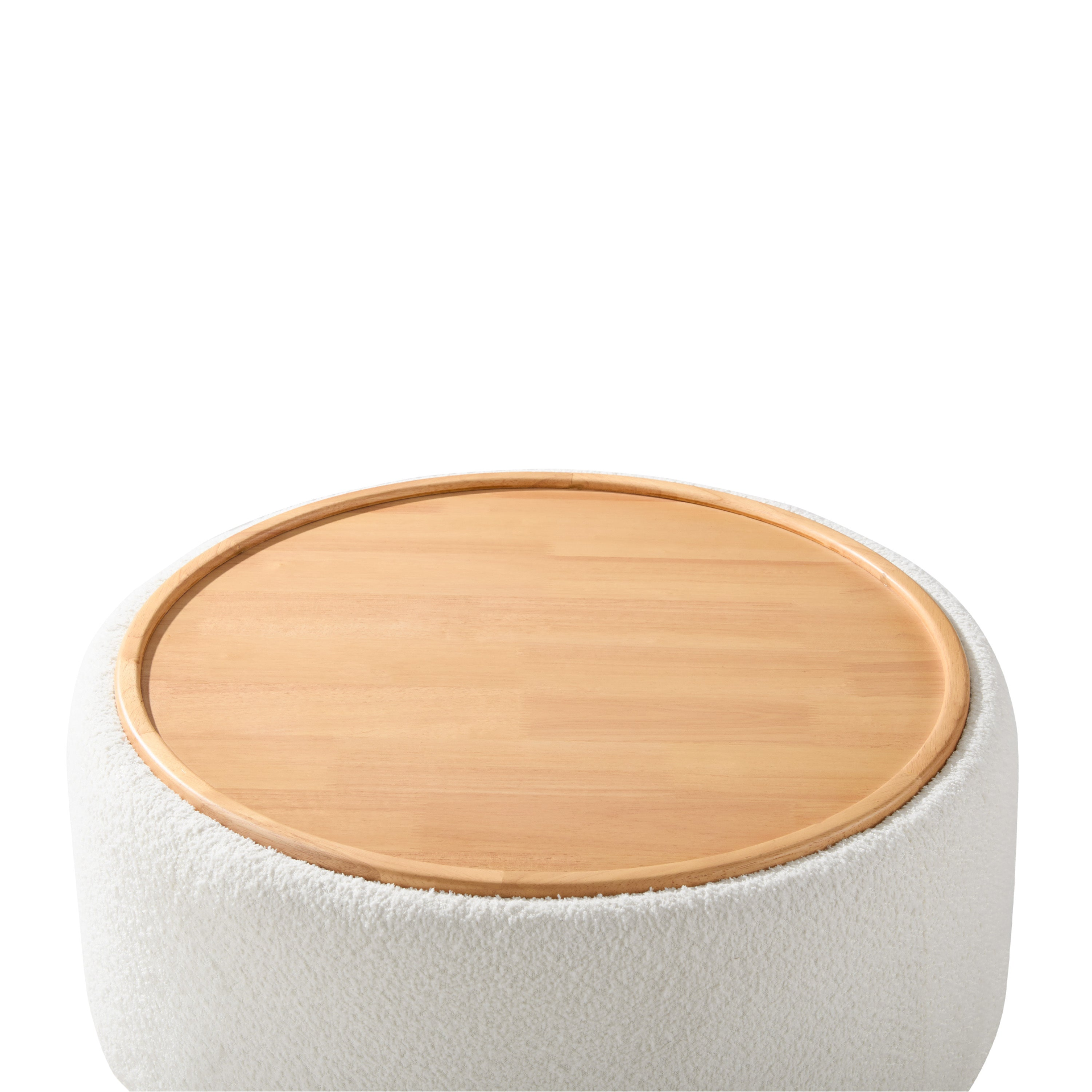 Wood and fabric upholstered ottoman with storage, ideal for living room and lounge spaces, by Start2Finish furniture.